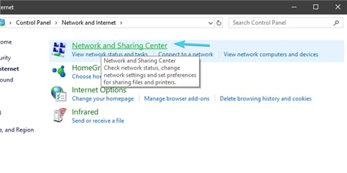 Network and Sharing Center