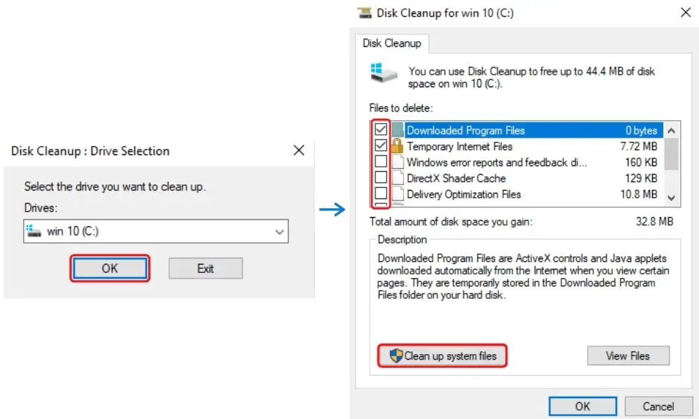 Empty the cache and remove junk data