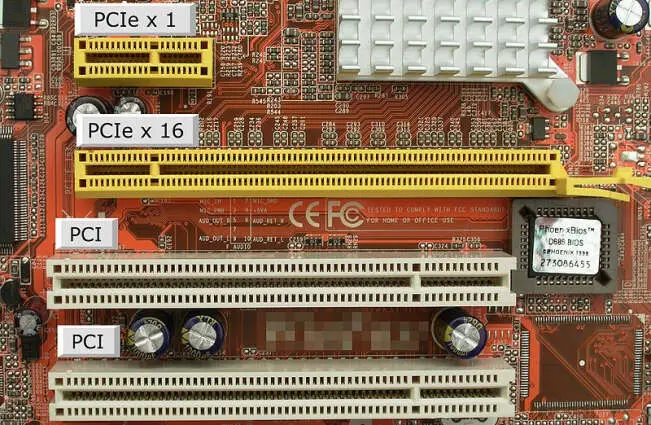 PCIe or PCI Express slots.