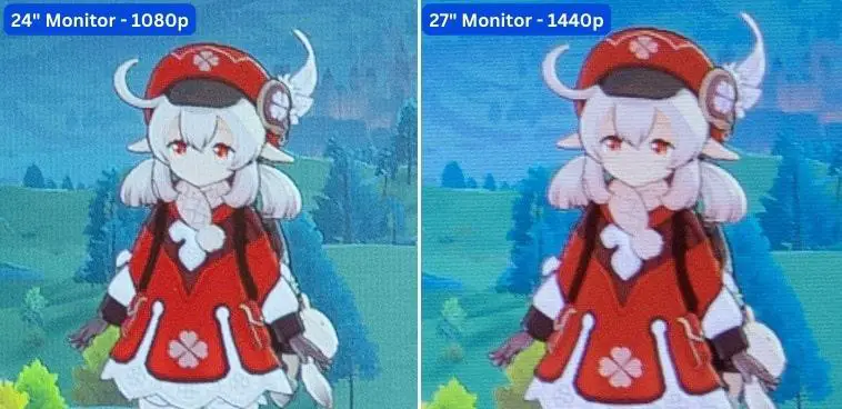 image pixel difference between 24 and 27 inches monitor