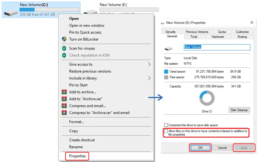 Disable Local File Indexing to optimize SSD speed