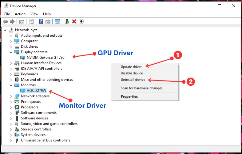 GPU and monitor drivers update