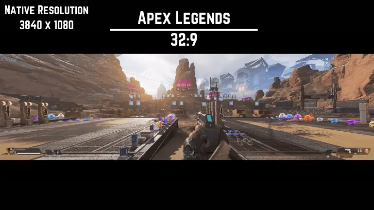 32:9 aspect ratio of Apex Legends at 3840x1080 resolution