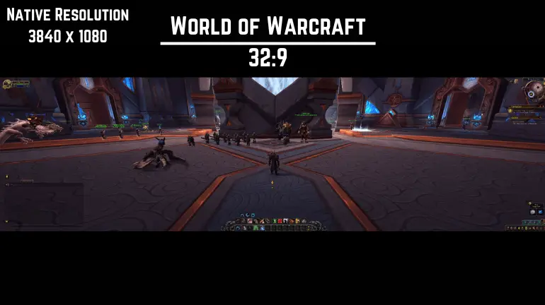 32:9 aspect ratio of World of Warcraft at 3840x1080 resolution