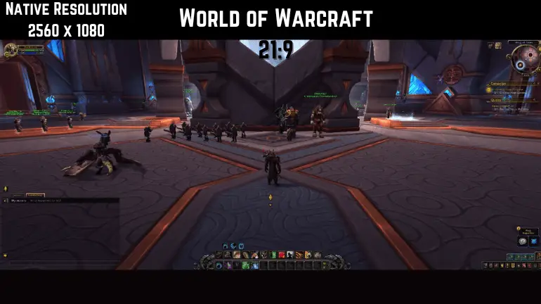 21:9 aspect ratio of World of Warcraft at 2560x1080 resolution