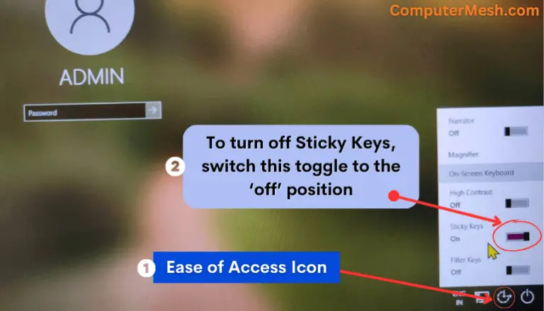 How to Turn Off Sticky Keys When Computer is Locked?