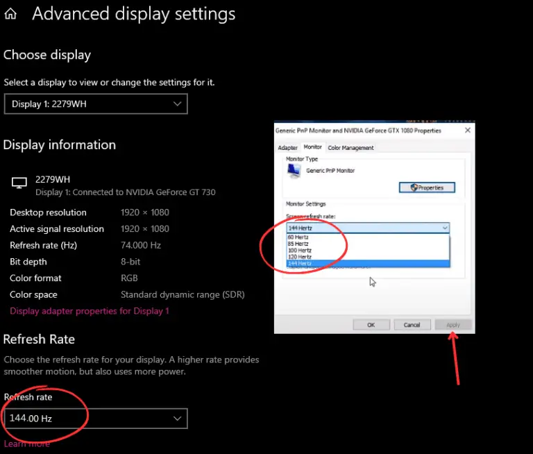 Monitor Won't Run at 144Hz - [5 Reasons & Trubleshooting]
