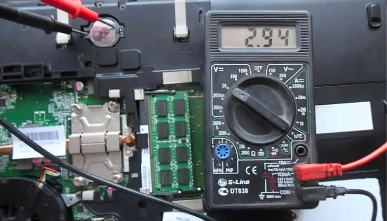 Multimeter to check CMOS battery