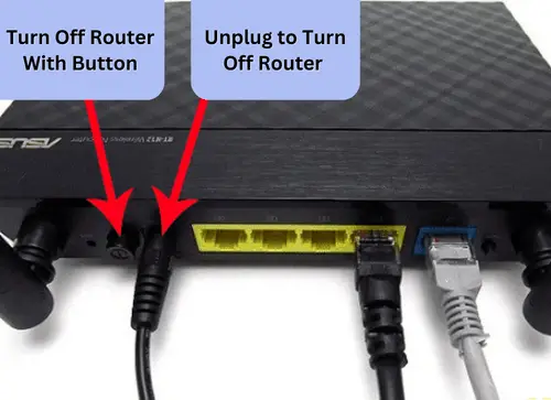 Turn Off Router With Button or unplug cable