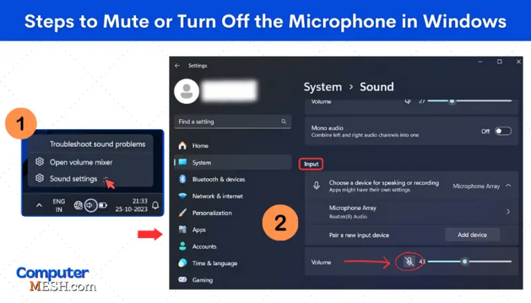 How to Mute or Turn Off Microphone in Windows 10 and 11?
