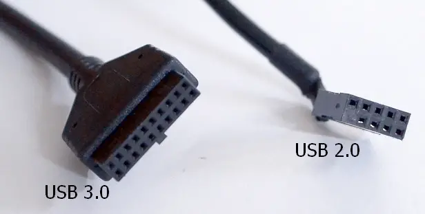 USB headers for USB 3.0 and USB 2.0