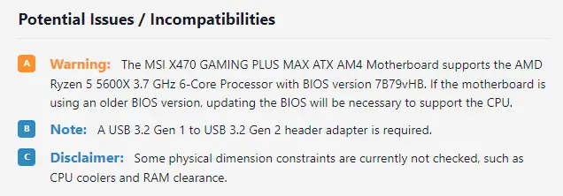 A USB 3.2 Gen 1 to USB 3.2 Gen 2 header adapter is required