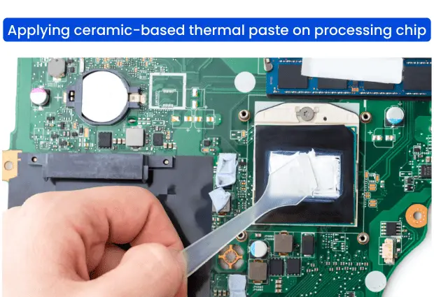Ceramic thermal paste on chip