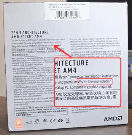 AMD CPU's box include information of thermal paste on back
