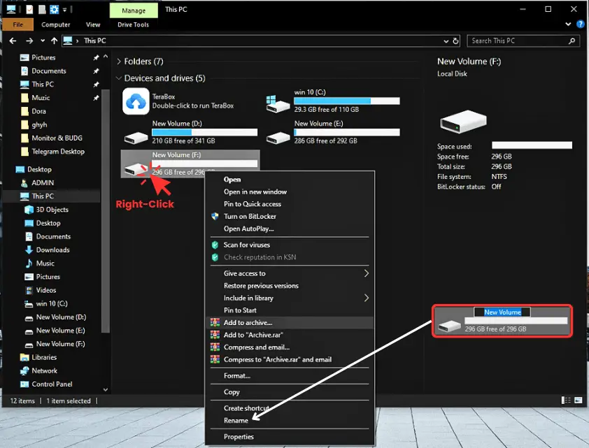 Change Drive Name in Windows using File Explorer