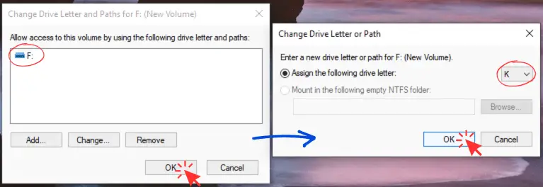 Change drive letter and paths