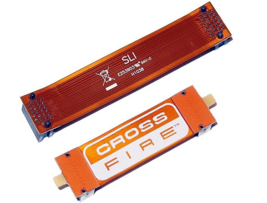 SLI bridge for NVIDIA cards or a Crossfire cable for AMD GPUs