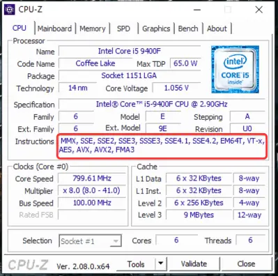 How to know if CPU supports the SSE2, SSE3, & SSE4.1 & 4.2?