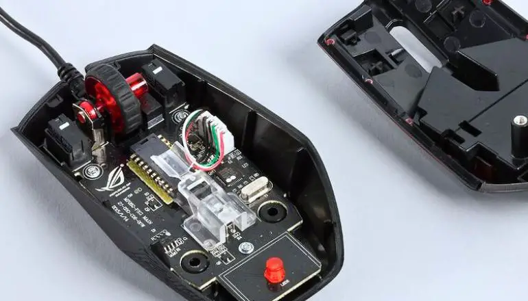 interior of a computer mouse